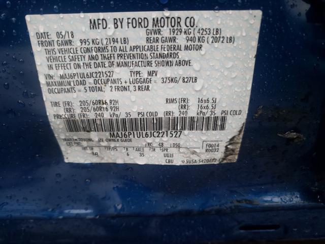 Photo 9 VIN: MAJ6P1UL6JC221527 - FORD ECOSPORT 