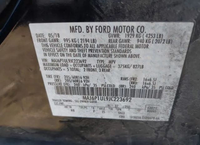 Photo 8 VIN: MAJ6P1UL9JC223692 - FORD ECOSPORT 