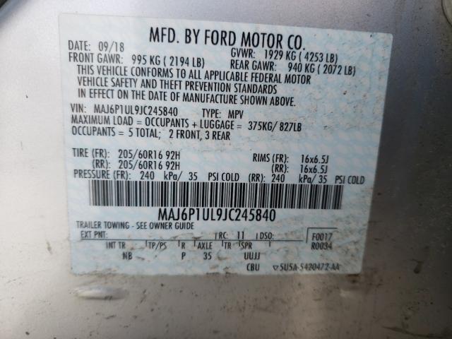 Photo 9 VIN: MAJ6P1UL9JC245840 - FORD ECOSPORT S 