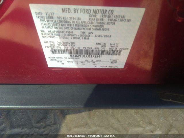 Photo 8 VIN: MAJ6P1ULXJC173241 - FORD ECOSPORT 