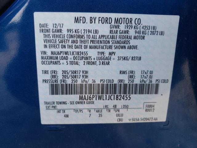 Photo 9 VIN: MAJ6P1WL1JC182455 - FORD ECOSPORT T 