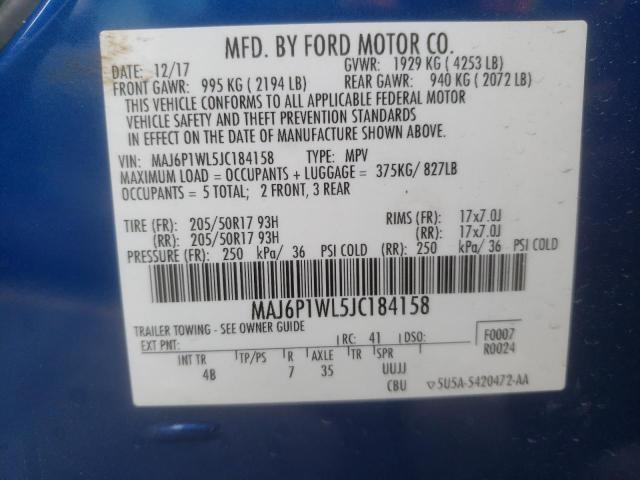 Photo 12 VIN: MAJ6P1WL5JC184158 - FORD ECOSPORT T 