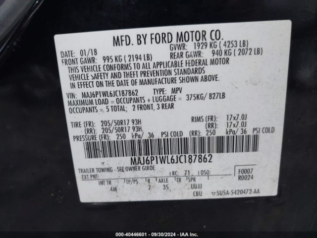 Photo 8 VIN: MAJ6P1WL6JC187862 - FORD ECOSPORT 