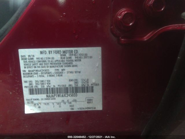 Photo 8 VIN: MAJ6P1WL6JC245033 - FORD ECOSPORT 