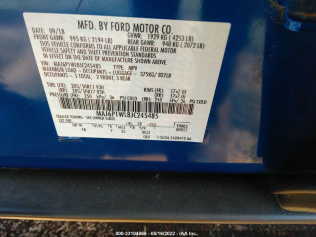 Photo 8 VIN: MAJ6P1WL8JC245485 - FORD ECOSPORT 