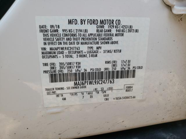 Photo 9 VIN: MAJ6P1WL9JC247763 - FORD ECOSPORT T 