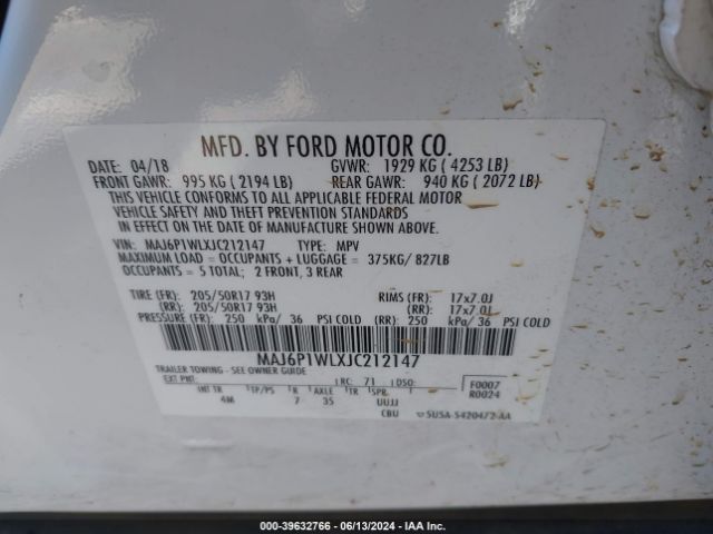 Photo 8 VIN: MAJ6P1WLXJC212147 - FORD ECOSPORT 