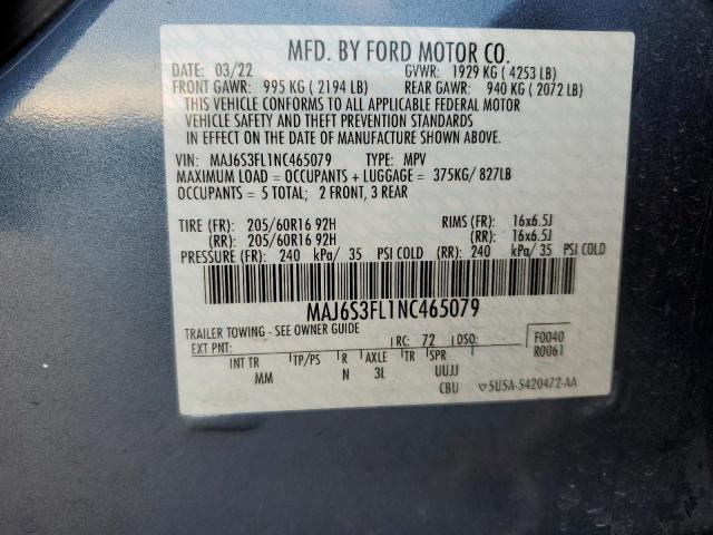 Photo 12 VIN: MAJ6S3FL1NC465079 - FORD ECOSPORT 