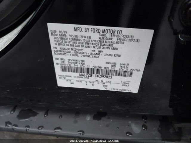 Photo 8 VIN: MAJ6S3FL2KC292023 - FORD ECOSPORT 