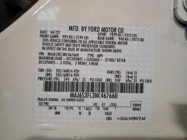 Photo 12 VIN: MAJ6S3FL3NC467660 - FORD ECOSPORT 