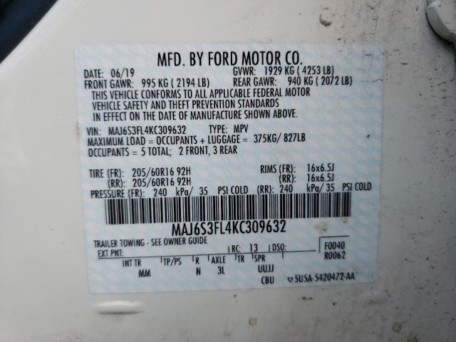 Photo 9 VIN: MAJ6S3FL4KC309632 - FORD ECOSPORT S 