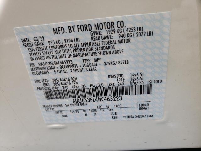 Photo 9 VIN: MAJ6S3FL4NC465223 - FORD ECOSPORT S 