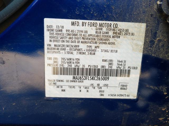 Photo 9 VIN: MAJ6S3FL5KC265009 - FORD ECOSPORT S 