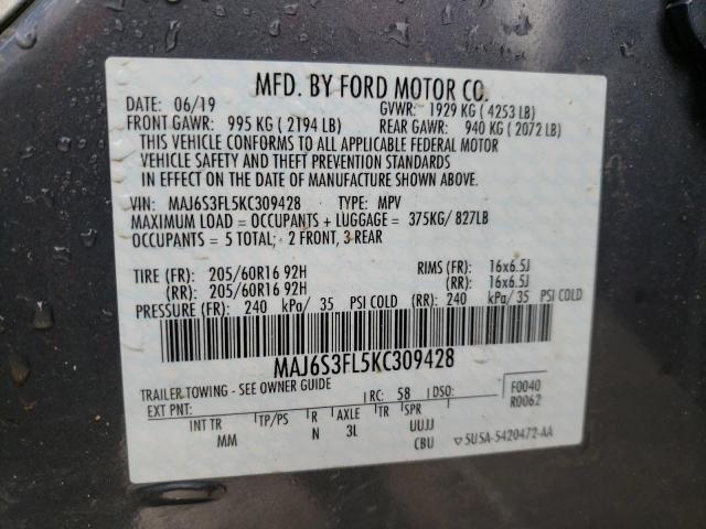 Photo 9 VIN: MAJ6S3FL5KC309428 - FORD ECOSPORT S 