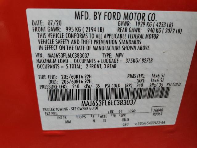 Photo 11 VIN: MAJ6S3FL6LC383037 - FORD ECOSPORT S 