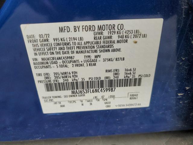 Photo 12 VIN: MAJ6S3FL6NC459987 - FORD ECOSPORT S 