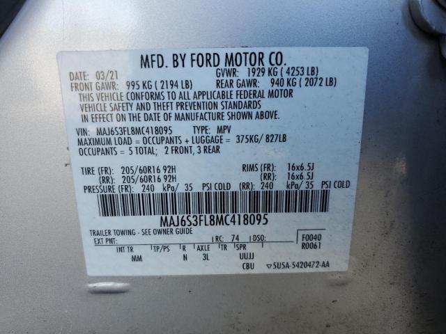 Photo 12 VIN: MAJ6S3FL8MC418095 - FORD ECOSPORT S 