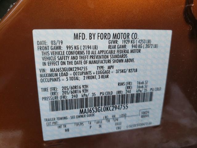 Photo 9 VIN: MAJ6S3GL0KC294755 - FORD ECOSPORT S 