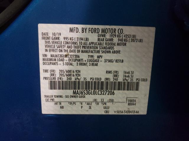 Photo 9 VIN: MAJ6S3GL0LC327206 - FORD ECOSPORT S 