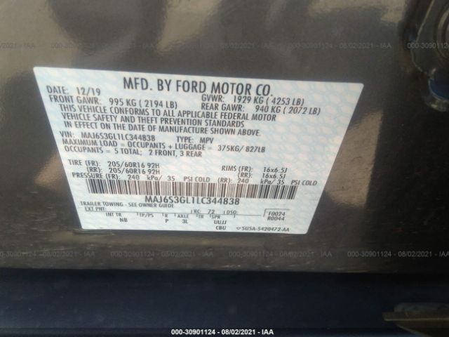 Photo 8 VIN: MAJ6S3GL1LC344838 - FORD ECOSPORT 