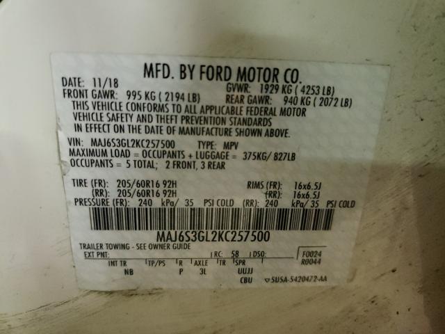 Photo 9 VIN: MAJ6S3GL2KC257500 - FORD ECOSPORT S 