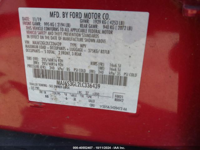 Photo 8 VIN: MAJ6S3GL2LC336439 - FORD ECOSPORT 