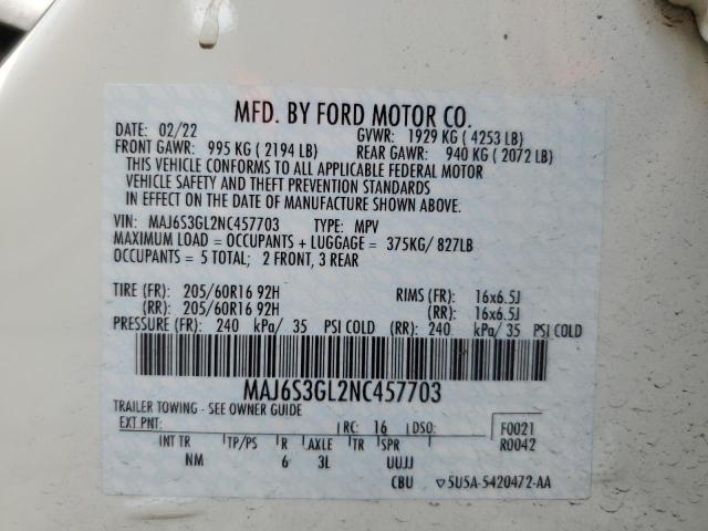 Photo 12 VIN: MAJ6S3GL2NC457703 - FORD ECOSPORT 