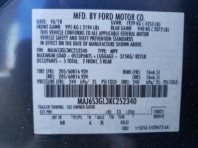 Photo 12 VIN: MAJ6S3GL3KC252340 - FORD ECOSPORT S 