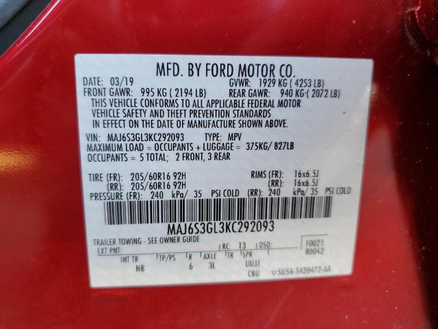 Photo 9 VIN: MAJ6S3GL3KC292093 - FORD ECOSPORT S 