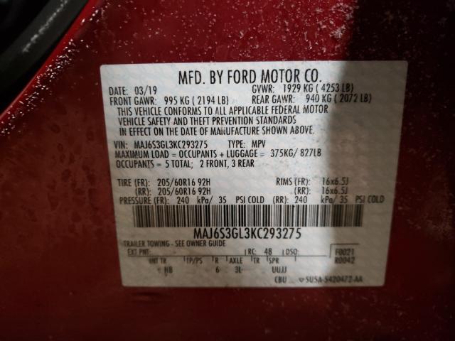 Photo 9 VIN: MAJ6S3GL3KC293275 - FORD ECOSPORT S 