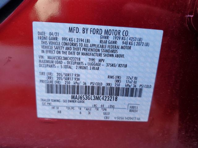 Photo 12 VIN: MAJ6S3GL3MC423218 - FORD ECOSPORT S 