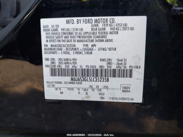 Photo 8 VIN: MAJ6S3GL5LC352358 - FORD ECOSPORT 