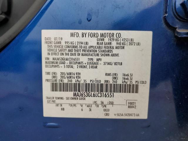 Photo 12 VIN: MAJ6S3GL6LC316551 - FORD ECOSPORT S 