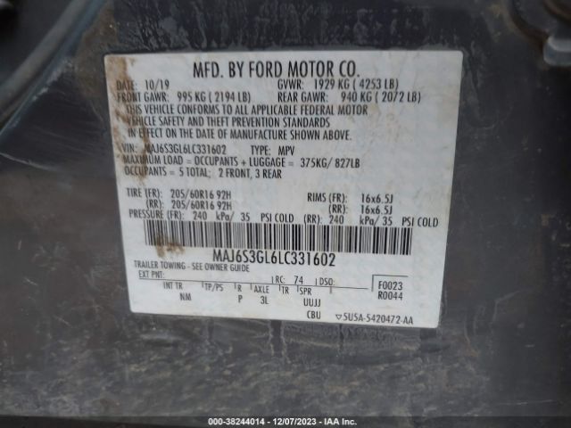 Photo 8 VIN: MAJ6S3GL6LC331602 - FORD ECOSPORT 