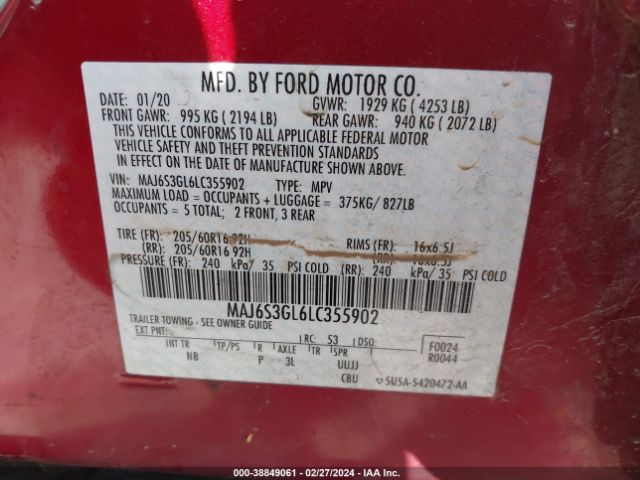 Photo 8 VIN: MAJ6S3GL6LC355902 - FORD ECOSPORT 