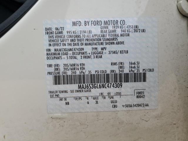 Photo 12 VIN: MAJ6S3GL6NC474309 - FORD ECOSPORT 