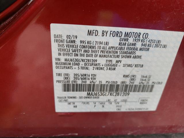 Photo 9 VIN: MAJ6S3GL7KC281209 - FORD ECOSPORT S 