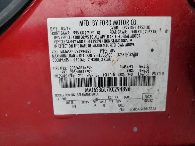 Photo 12 VIN: MAJ6S3GL7KC294896 - FORD ECOSPORT S 