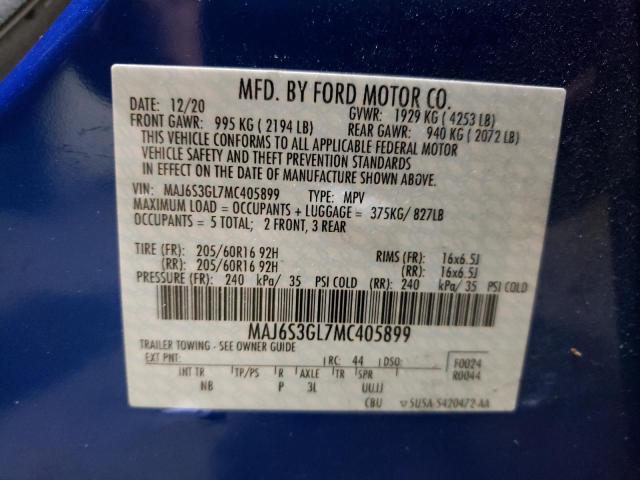 Photo 9 VIN: MAJ6S3GL7MC405899 - FORD ECOSPORT S 