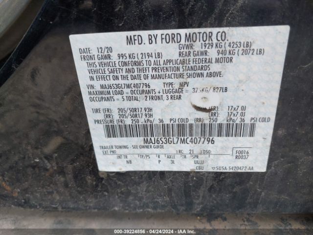 Photo 8 VIN: MAJ6S3GL7MC407796 - FORD ECOSPORT 