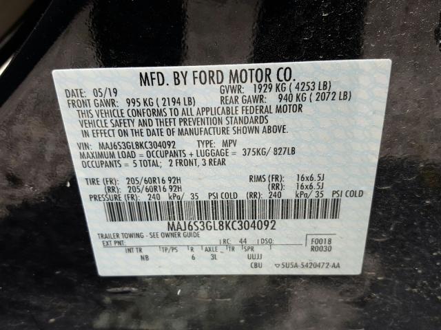 Photo 9 VIN: MAJ6S3GL8KC304092 - FORD ECOSPORT 