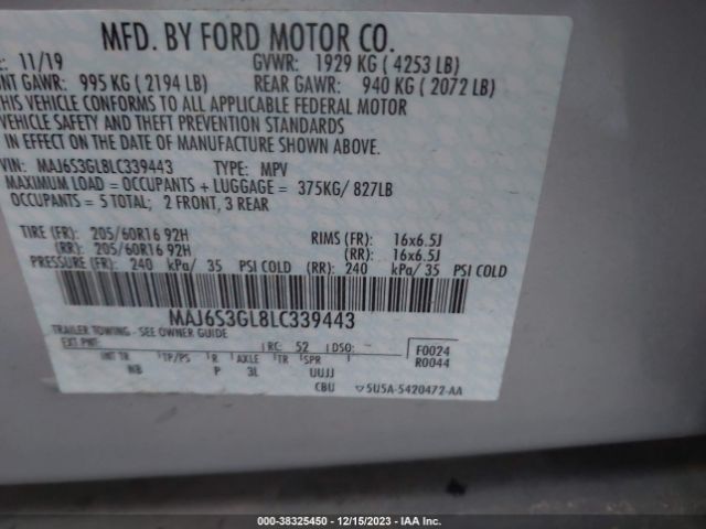 Photo 8 VIN: MAJ6S3GL8LC339443 - FORD ECOSPORT 