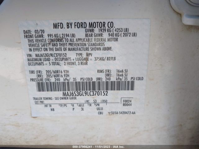 Photo 8 VIN: MAJ6S3GL9LC370152 - FORD ECOSPORT 