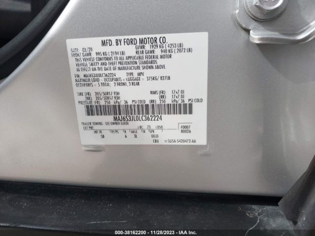 Photo 8 VIN: MAJ6S3JL0LC362224 - FORD ECOSPORT 