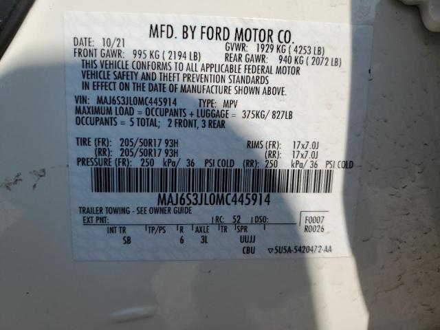 Photo 12 VIN: MAJ6S3JL0MC445914 - FORD ECOSPORT S 