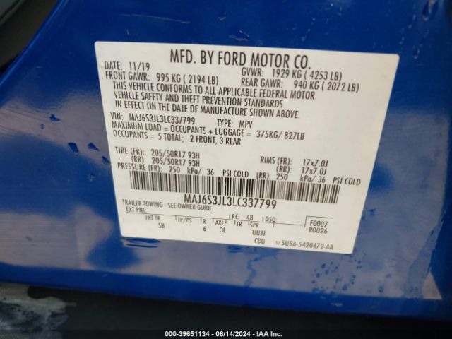 Photo 8 VIN: MAJ6S3JL3LC337799 - FORD ECOSPORT 