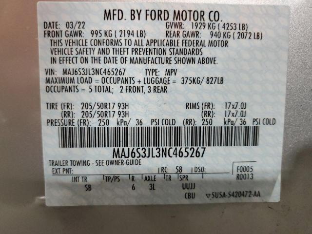 Photo 12 VIN: MAJ6S3JL3NC465267 - FORD ECOSPORT S 