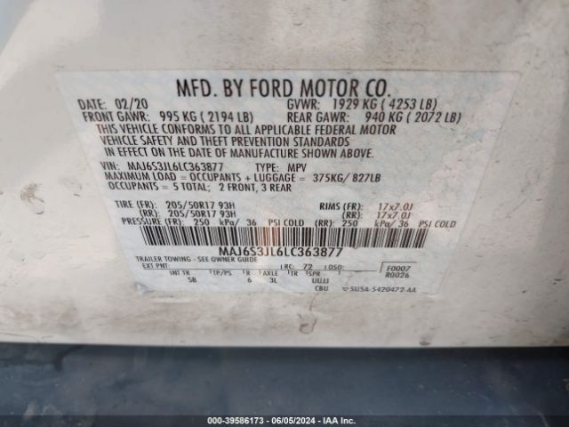 Photo 8 VIN: MAJ6S3JL6LC363877 - FORD ECOSPORT 