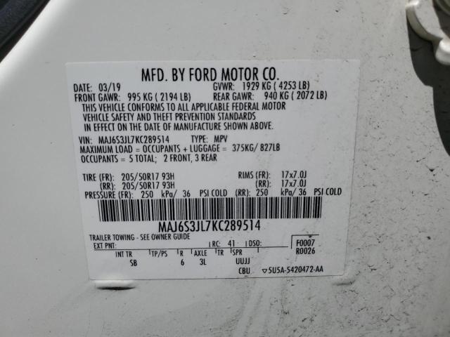 Photo 12 VIN: MAJ6S3JL7KC289514 - FORD ECOSPORT 