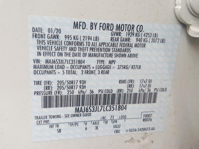 Photo 9 VIN: MAJ6S3JL7LC351804 - FORD ECOSPORT S 